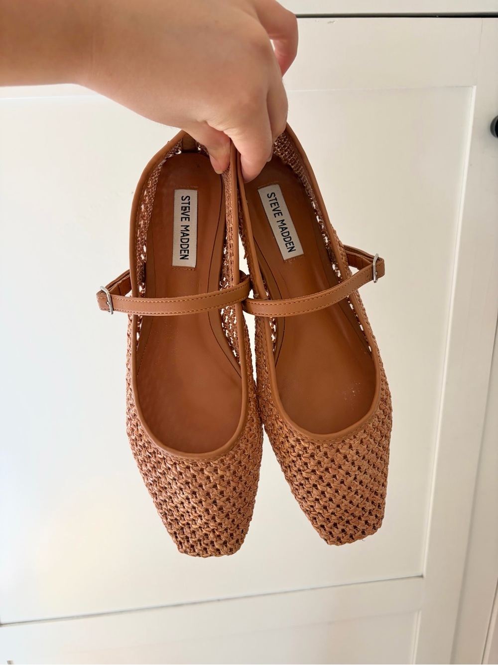 Steve Madden Brown Caeli Verno Woven Mary Jane Flats Size 10